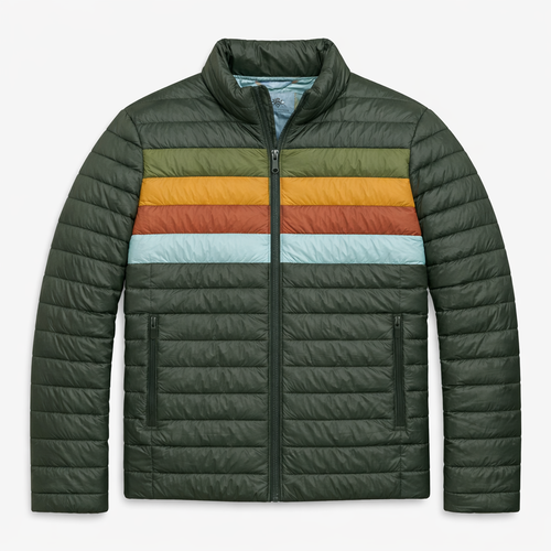 Vinicunca Unisex Down Puffer Jacket - Forest Retro