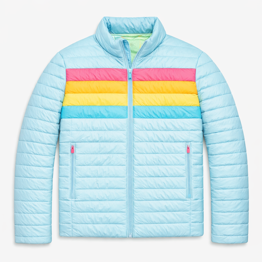 Vinicunca Unisex Down Puffer Jacket - Coastal Sunrise